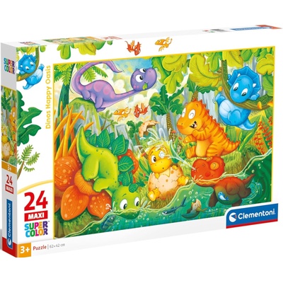Clementoni Детски пъзел Clementoni от 24 части - Щастливият оазис на динозаврите (28524)