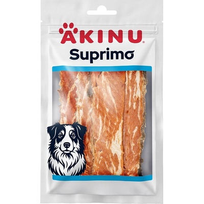 Akinu SUPRIMO Losos s kožou plátkami maškrty pre psov mramorovaných 75 g
