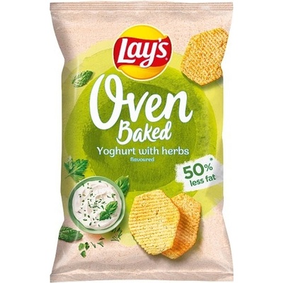 Lay's Oven Baked Pečené bramborové lupínky tvarované s příchutí jogurtu a bylinek 110 g