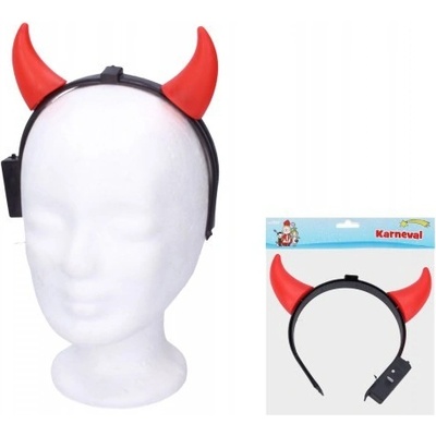 Wikyhy čertovské svítící plast čelenka na baterie v sáčku 20x21cm