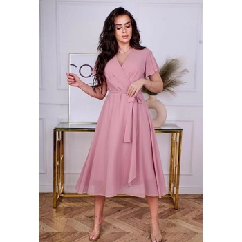 Bellezza Dámské zavinovací šaty KASANDRA midi pudrové Růžová Pudrová 0020004