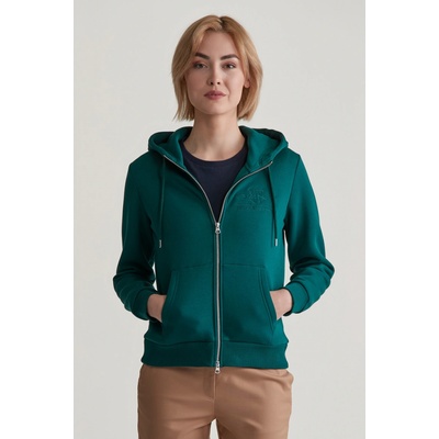 Gant Reg Tonal Shield Zip Hoodie zelená