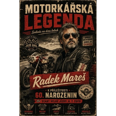 Bezvadary.cz | Motorkářský plakát s vlastní fotografií - A4 (30x21cm) rp3