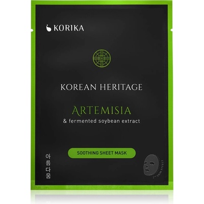 KORIKA Korean Heritage Artemisia & Fermented Soybean Extract Soothing Sheet Mask успокояваща платнена маска Artemisia & fermented soybean extract sheet mask