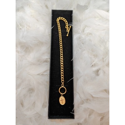 Gella 3.18NAR náramok na ruku dámsky zlatý s príveskom s krížikom