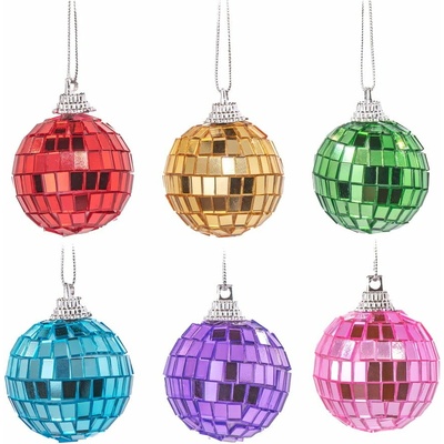 Sass & Belle Sklenené vianočné ozdoby v súprave 6 ks ø 4 cm Mirror Disco