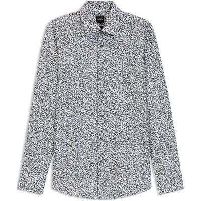 HUGO BOSS Риза с дълъг ръкав Boss Men's Floral Print Stretch Cotton Long Sleeve Slim Fit Shirt - Med Green 314