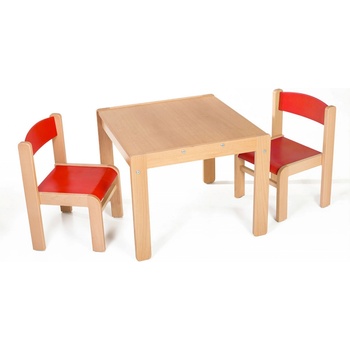 Hajdalánek Dětský stolek Lucas + židličky Luca červená / červená