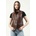Jacket Club Дамски елек от естествена кожа dc-001 - Кафяв #317372 (317372_Тъмно кафяв)