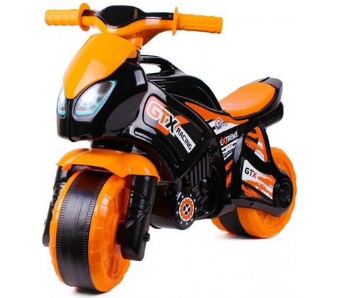 Teddies motorka oranžovo-černá plast 35x53x74cm