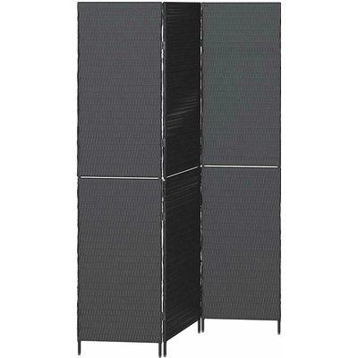 vidaXL Přepážka 146 × 180 cm polyratan černá 42003668