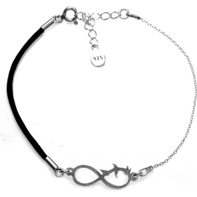 Zlatnictví Zlatíčko provázkový náramek stříbrné nekonečno NKPL1178