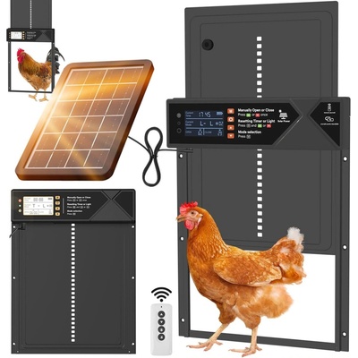 Automatická časová dvířka pro kurník Bedee na solární pohon