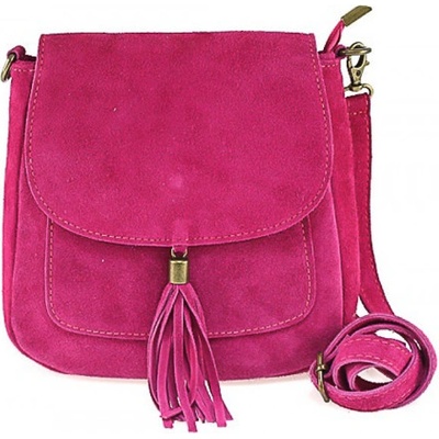 Kožená kabelka na rameno 1147 fuchsia