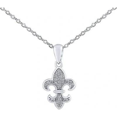 SILVEGO Strieborný náhrdelník skautská ľalia henriette s brilliance zirconia DCC1608267N