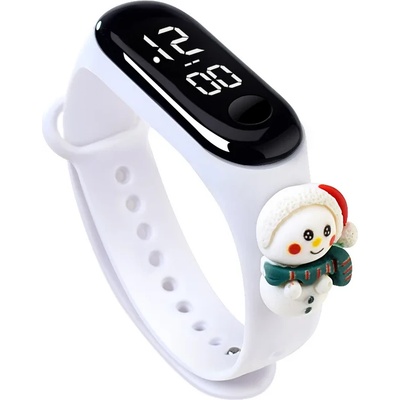 NUBI Детски часовник NUBKI Band Mi 9 Christmas Edition, Силиконова каишка, Водоустойчив, Бял (Mi9-WHITE)