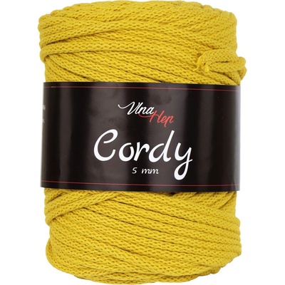 Vlna-hep Cordy 5mm - šňůra - bavlna Cordy 5mm: nová - 8190 Hořčicová