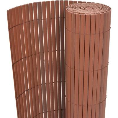 OMAXI Oboustranný zahradní plot PVC 90 x 500 cm hnědý 565987