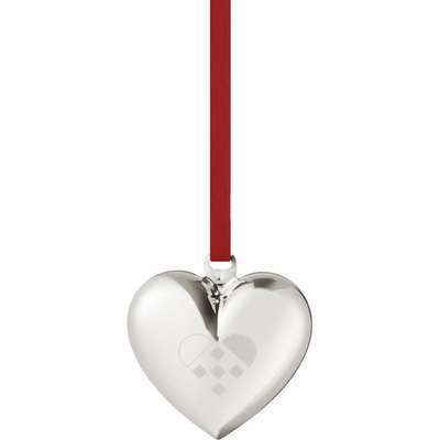Georg Jensen Vánoční ozdoba Heart Palladium 2025, zlatá barva, stříbrná barva