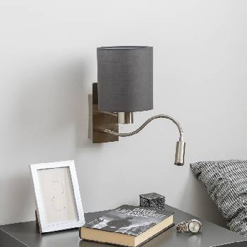 Brilagi - LED Аплик NUBILA 1xE27/25W/230V + LED/3W хром/антрацит (BG1556G)