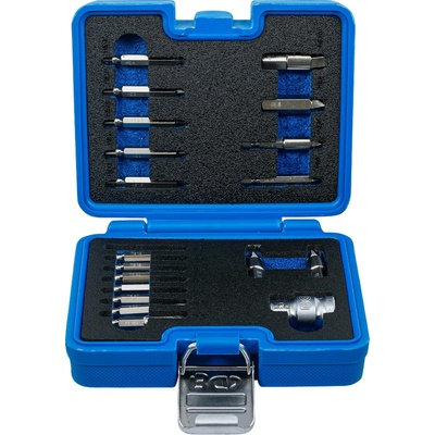 BGS 9173-1, Sada pro povolení poškozených šroubů | pro vnitřní šestihran 1,5 - 10 mm / T-profil (pro Torx) | T10 - T55 | 19dílná