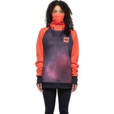 686 Wmns Bonded Flc Pullover Hoody Hot Coral Clrblk