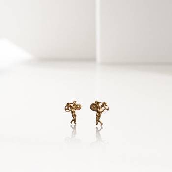 Image 1 of Дамски обеци „Колоездачка - Позлатено покритие - Сребро 925 - Ръчно изработено спортно бижу - Талисман и идеален подарък - ssj