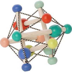 Manhattan Toy Дървена сензорна дрънкалка и гризалка Manhattan Toy - Skwish Colorpop (SMT353330)
