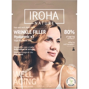 Iroha Nature Хидратираща лист маска за лице и шия с тройна хиалуронова киселина, 30 ml - baby