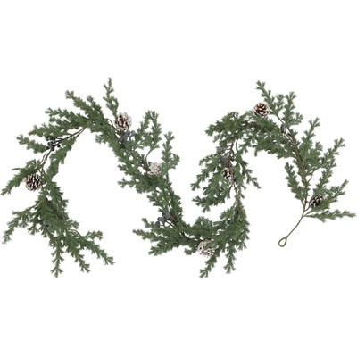 Chic Antique Dekorativní girlanda Pine Cones/Berries 200 cm, zelená barva, plast