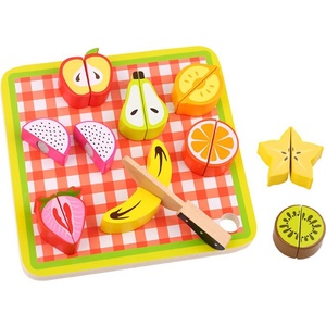 Tooky toys Дървени плодове за рязане, с таблa (TL040)