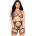 Leg Avenue Net Bra Top, String & Harness Set 89362 Black-Silver