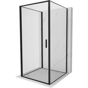 Mexen Exo-3S 3-стенна душ кабина с отваряема врата 90 x 90 см, прозрачна, черна (817-090-090-70-00-3S)