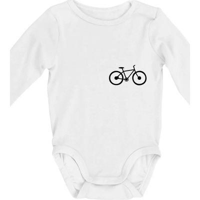 Obrázok kolesa na prsníku horský bicykel Body dojčenské s dlhým rukávom dlouhý rukáv biele