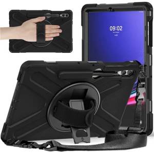 Gigapack Samsung Tab S9 Plus WIFI GIGAPACK Защитен пластмасов протектор за телефон с устойчивост на удар, каишка за рамо, ЧЕРЕН GP-152771 (GP-152771)
