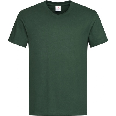 Stedman tričko Classic V-Neck Men výstřihem do V krátký rukáv zelené lahvově