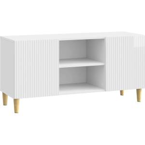 vidaXL ТВ шкаф 102 x 34, 5 x 50 см Бял гланц Инженерна дървесина (894699)
