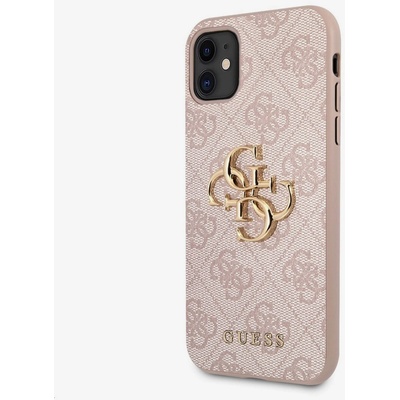PU 4G Метален заден капак с лого за iPhone 11 Pink Guess | Lilav | ЖЕНИ | UNI