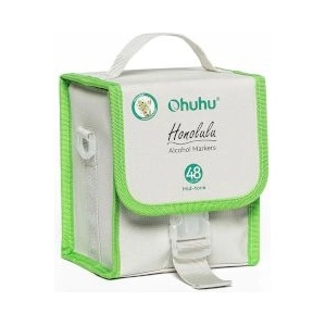 Ohuhu Алкохолни маркери двувърхи Honolulu Mid Tone 48 цвята & 1 Blender