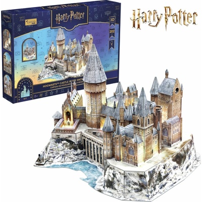 CubicFun 3D puzzle Harry Potter: Zasnežený hrad v Rokforte LED 202 ks