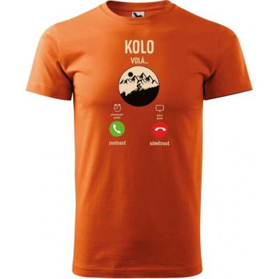 Dobrý Triko pánské tričko Kolo volá Oranžová