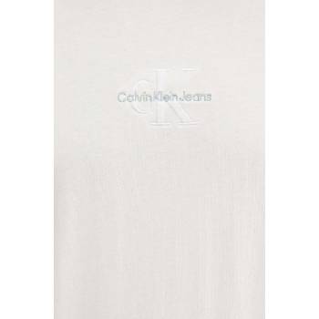 Calvin Klein Jeans Памучна тениска Calvin Klein Jeans в бежово с апликация J30J325649 (J30J325649)