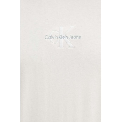 Calvin Klein Jeans Памучна тениска Calvin Klein Jeans в бежово с апликация J30J325649 (J30J325649)