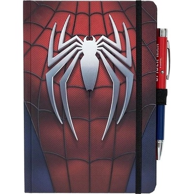 CurePink Poznámkový blok s propiskou Marvel Spiderman Logo A5 14,8 x 21,0 cm – Zboží Živě