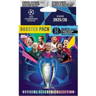 Samolepky fotbalové ligy mistrů 2026 booster pack