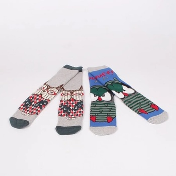 Image 1 of Комплект термо чорапи в сиво и синьо с бухалчета