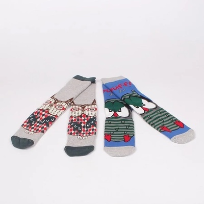 Комплект термо чорапи в сиво и синьо с бухалчета
