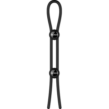 Image 1 of Nexus Forge Double Adjustable Lasso Silicone Cock Ring Black