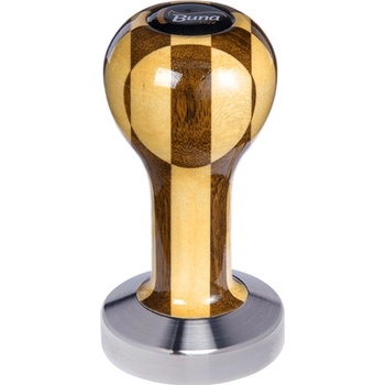 Buna Café tamper lak šachovnica, TP, nerez mat, plochý 53 mm