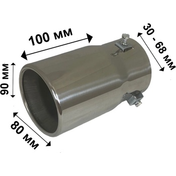 Накрайник за ауспух - единичен елипсовиден - ширина 78mm (BAC-3910)